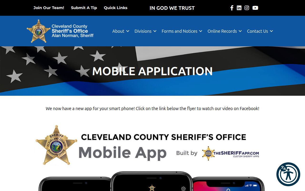 Cleveland County Sheriff app for 24 hour release checks
