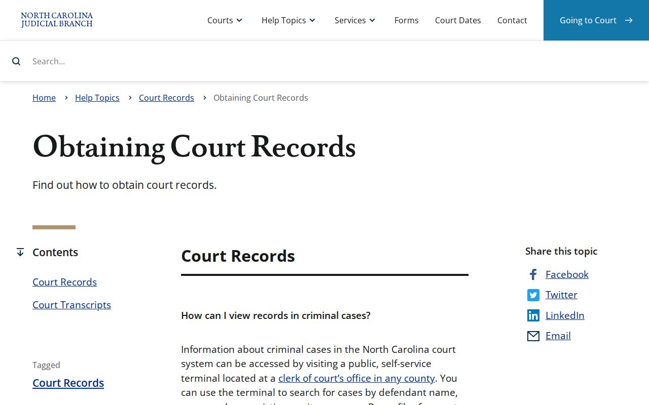 Cleveland County 72 hour release court record access