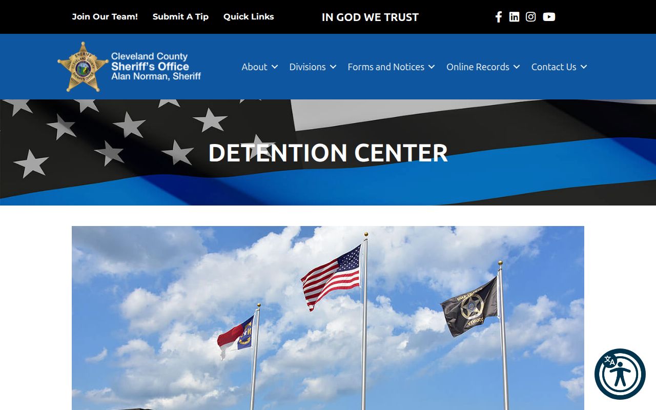 Cleveland County released inmate detention facilities