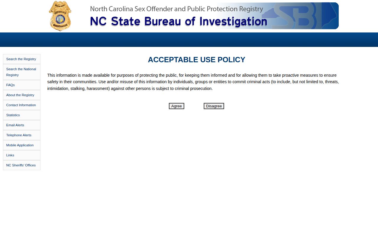 Cleveland County released mugshot SBI registry search